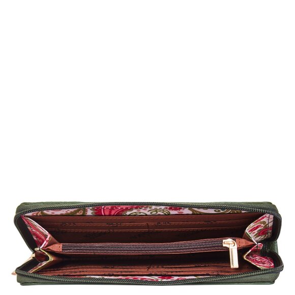 Hand Crafted Paisley Print Nylon Fabric Women Wristlet Wallets & Card Holder - Picture 5 of 8